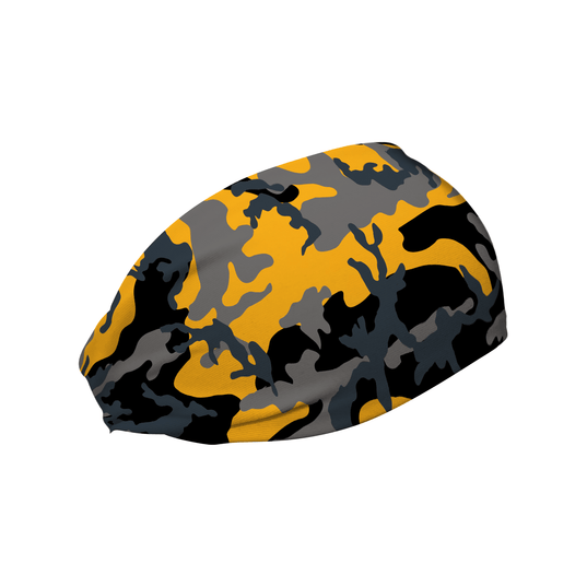 Cooling Headband: Black and Gold Camo