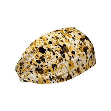 Cooling Headband: Black and Gold Paint Splatter