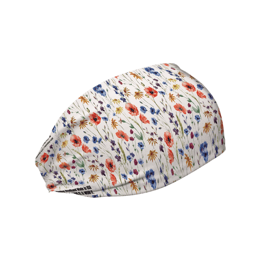 Cooling Headband: Wild Flowers (White)