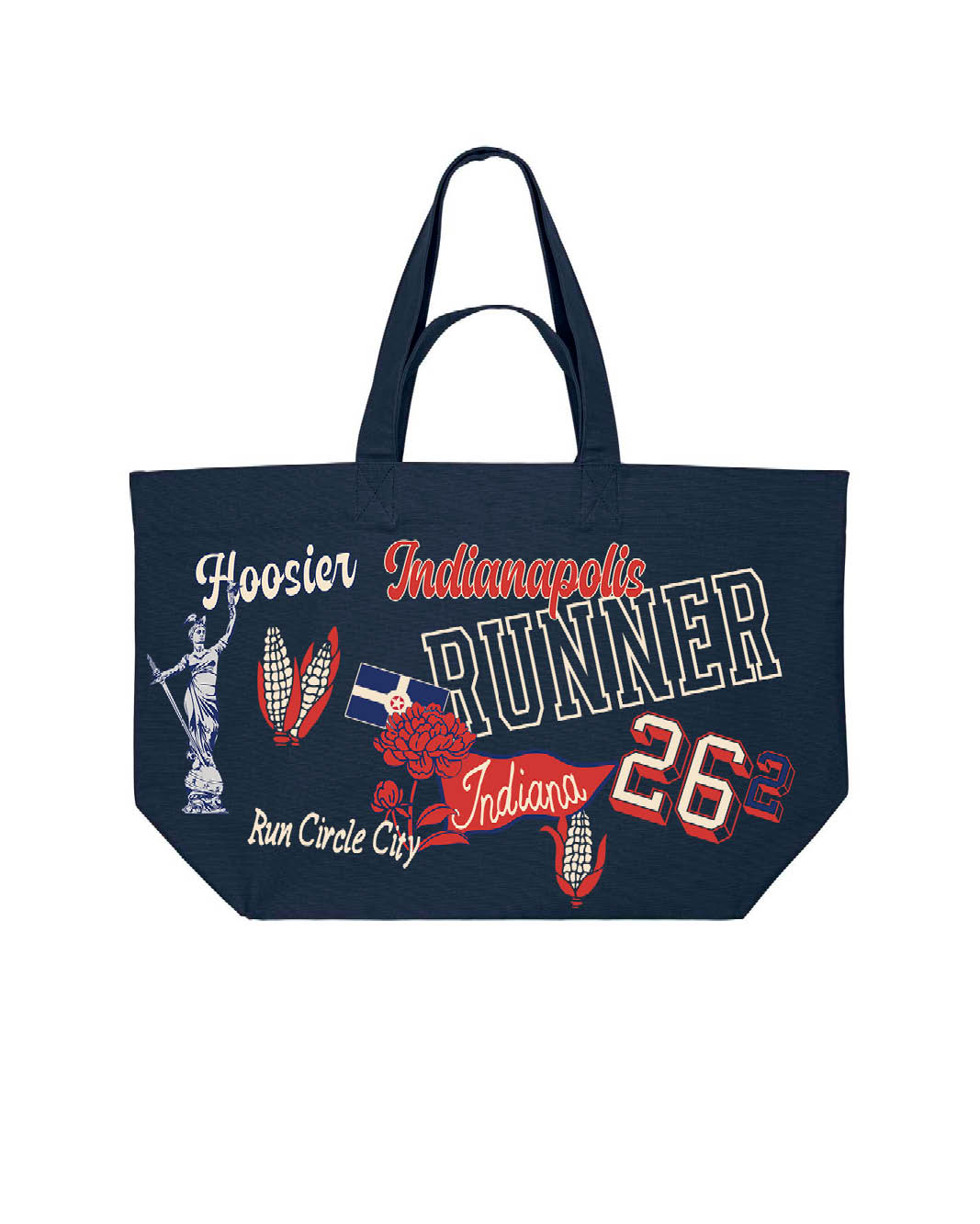 Indianapolis Runner Recycled Oversized Tote Bag