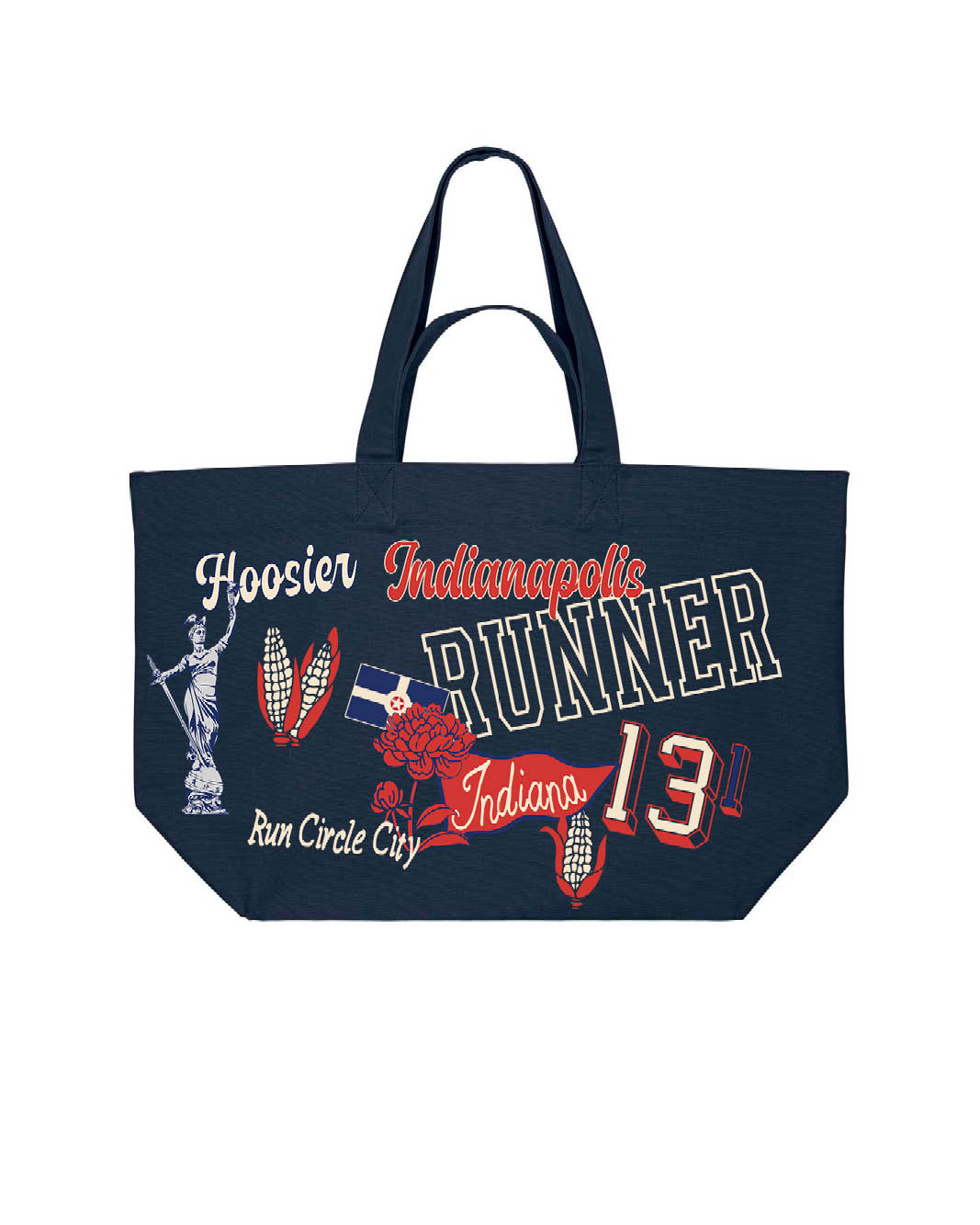 Indianapolis Runner Recycled Oversized Tote Bag