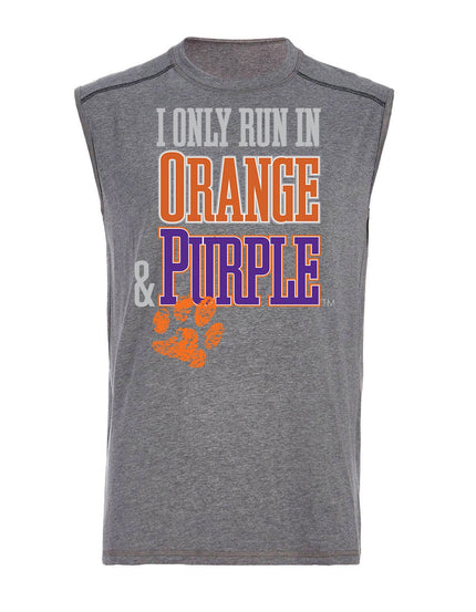 I Only Run in Orange & Purple Sleeveless Mens Tank