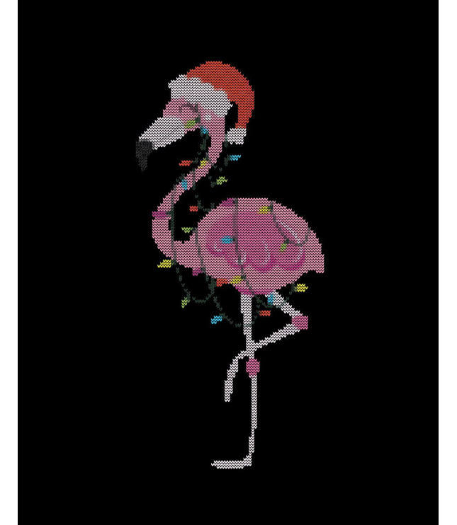 Florida Christmas Flamingo Sweater Core Banded Crew