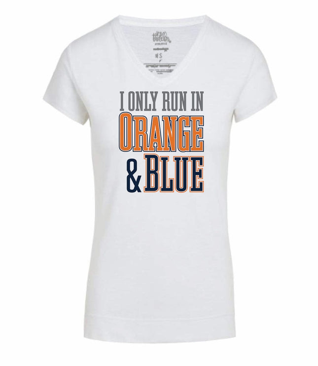 I Only Run in Orange and Blue (Darker Blue) V