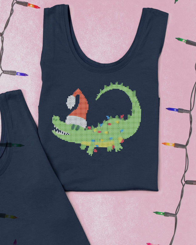 Santa Gator Christmas Sweater Equilibrium II Tank