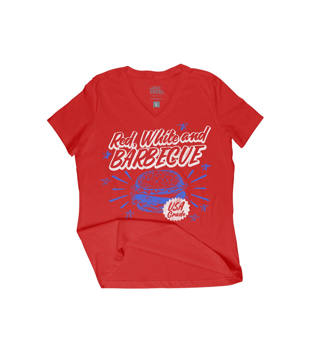 Red, White and Barbecue Relaxed V-Neck