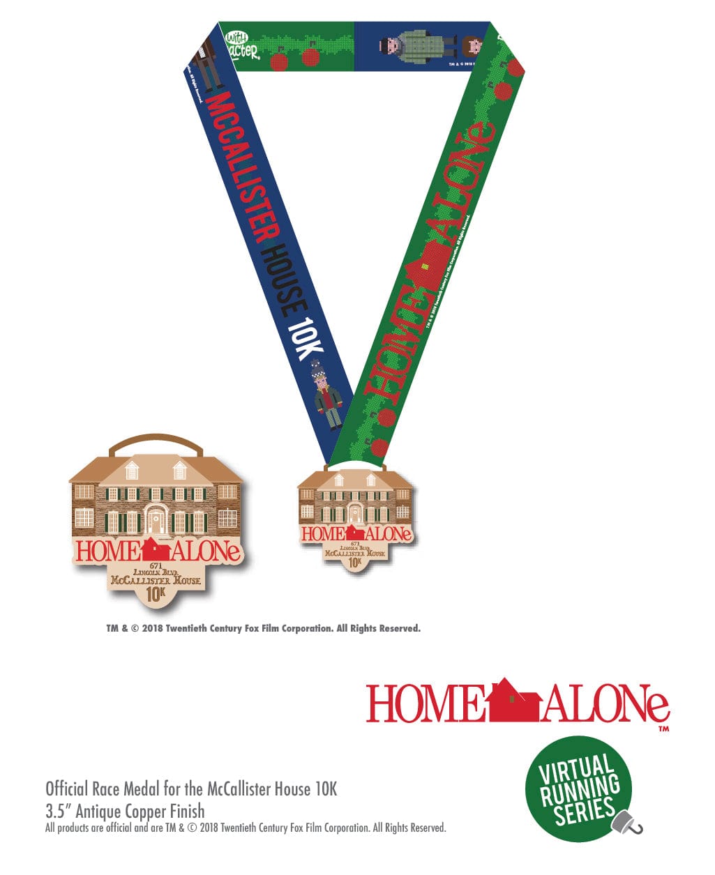 Home Alone Little Nero's Pizza Challenge 9.3 Miles Virtual Race (3 medals)