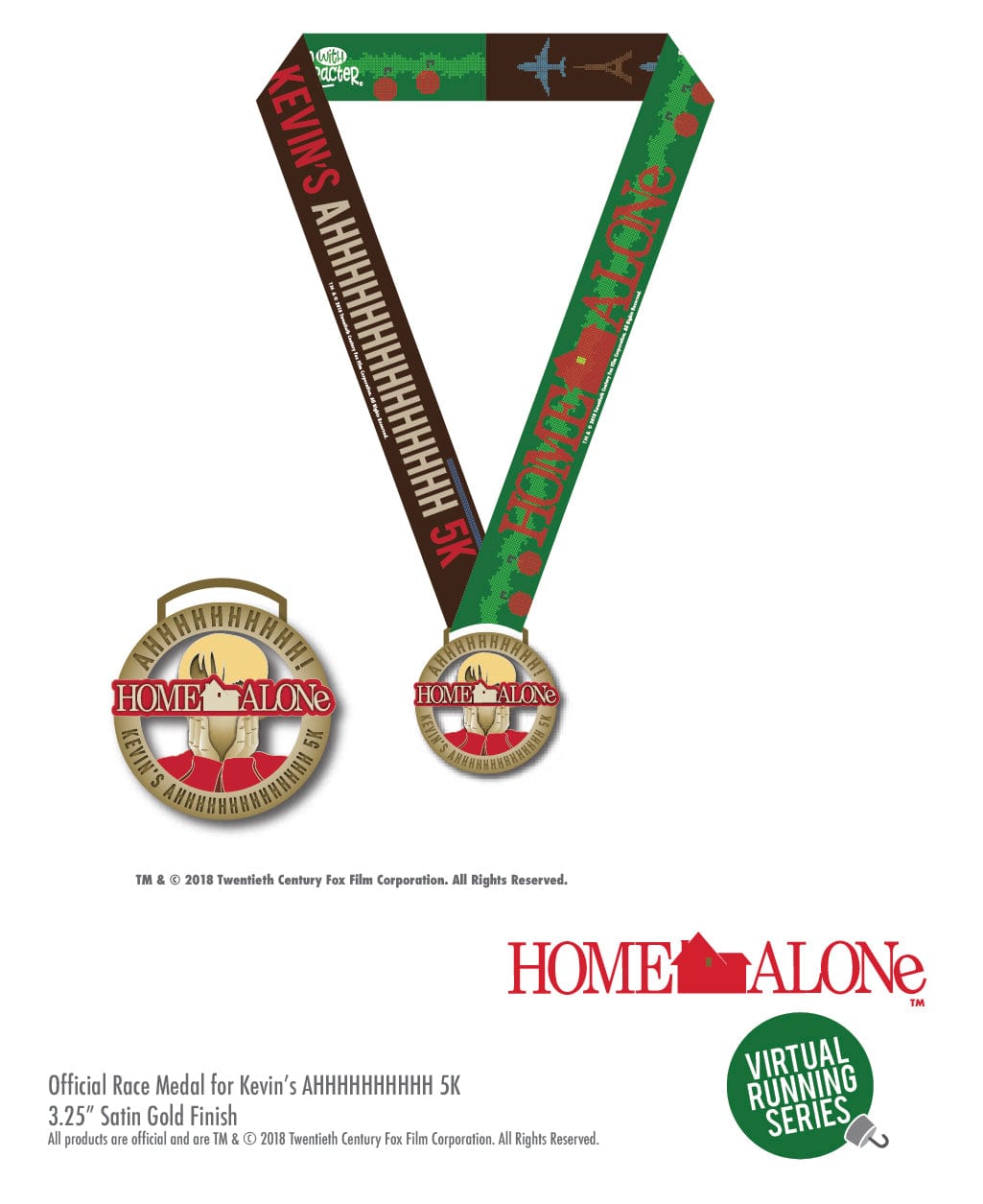 Home Alone Little Nero's Pizza Challenge 9.3 Miles Virtual Race (3 medals)