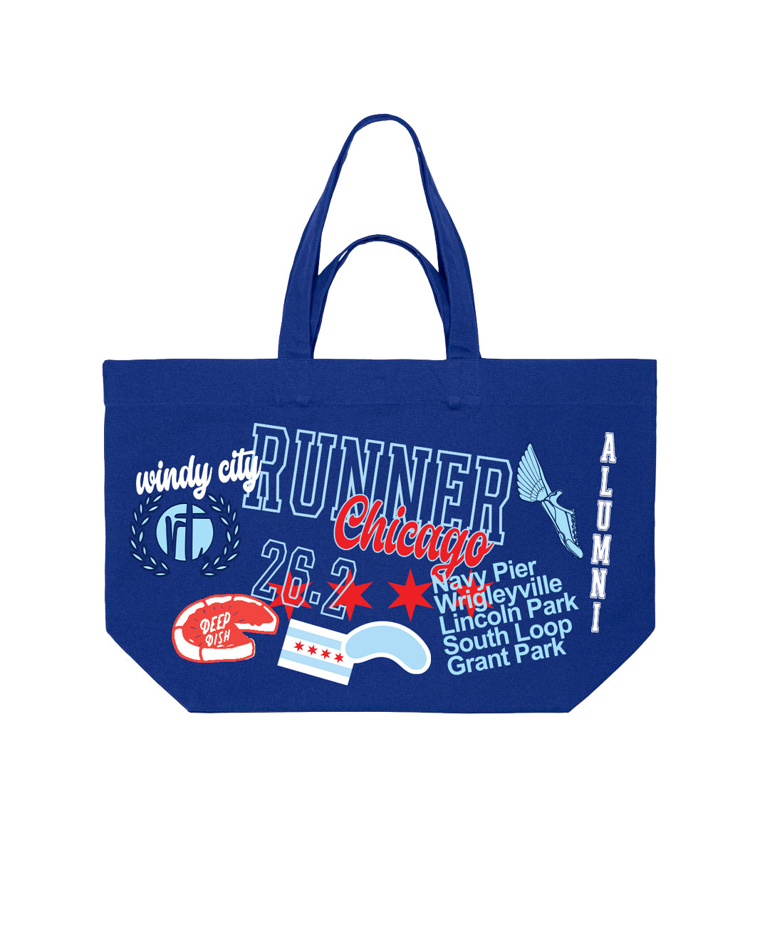 Chicago Runner Recycled Oversized Tote Bag