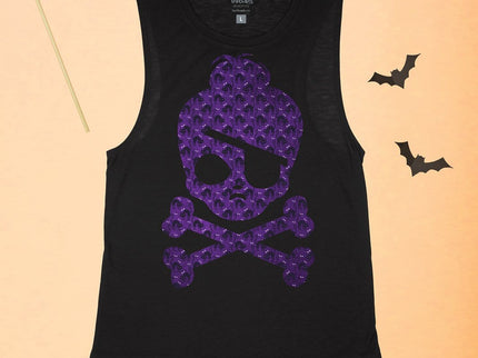 Bell Crossbones with Black Cat Pattern