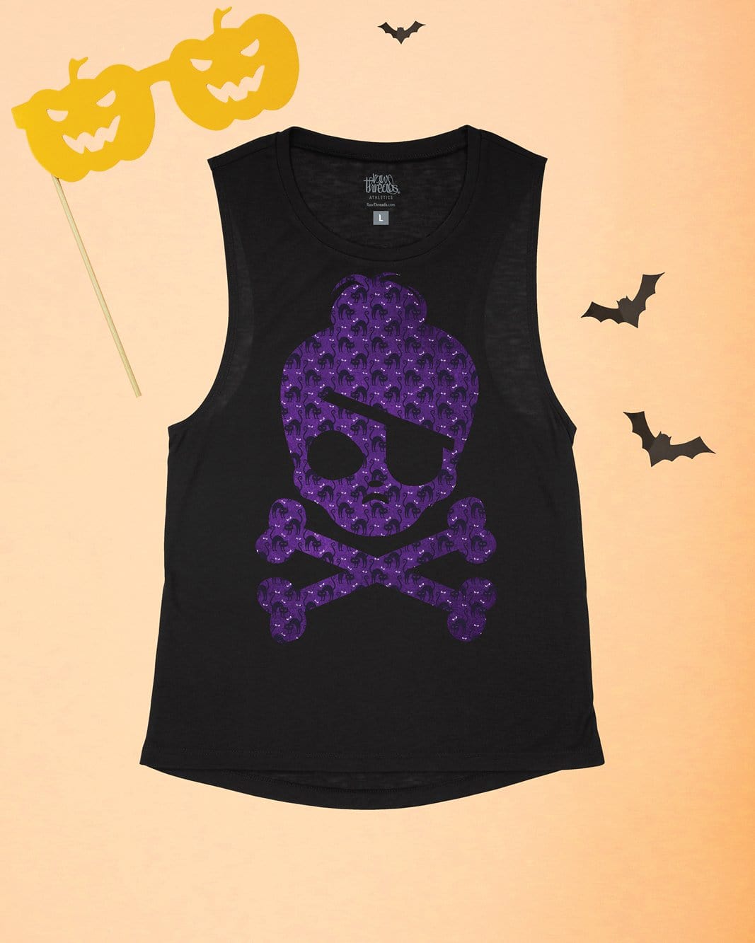 Bell Crossbones with Black Cat Pattern