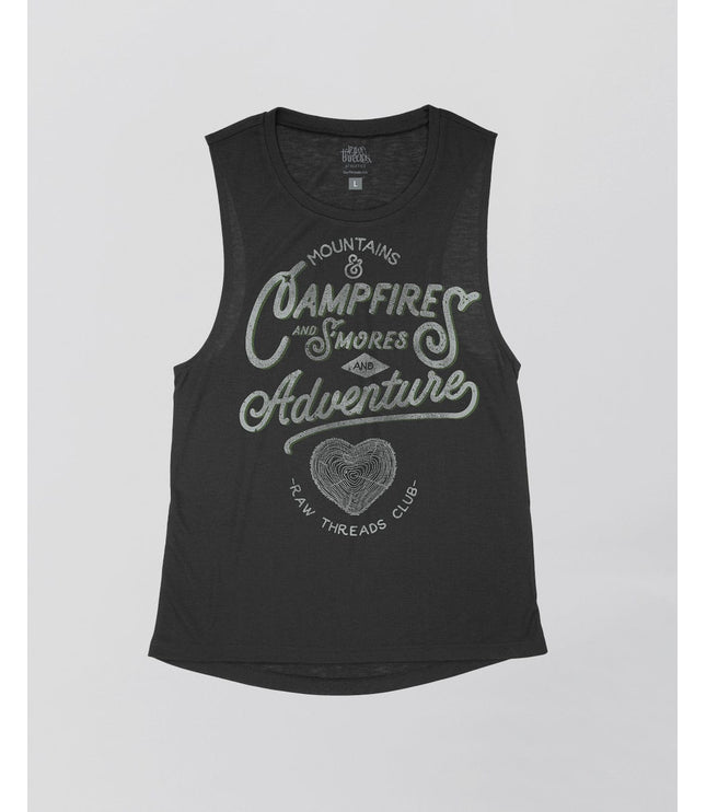 Campfires and Adventures Flowy Tank