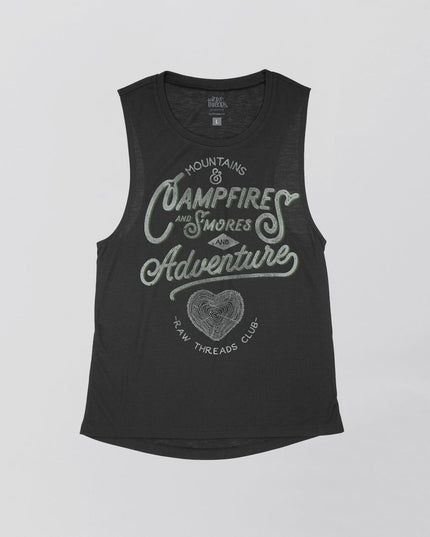 Campfires and Adventures Flowy Tank
