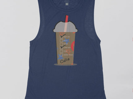 Custom COLD Coffee Cup Red White and Blue Stars