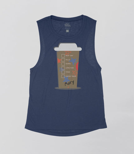 Custom HOT Coffee Cup Red White and Blue Stars Flowy Tank