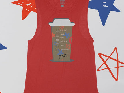 Custom HOT Coffee Cup Red White and Blue Stars