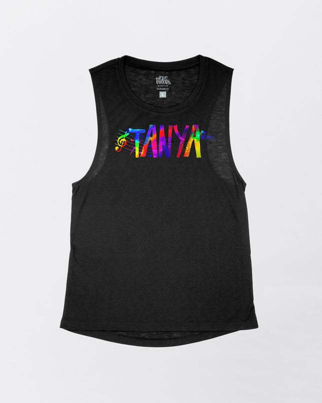 Custom NAME Front Music and Harmony Flowy Tank