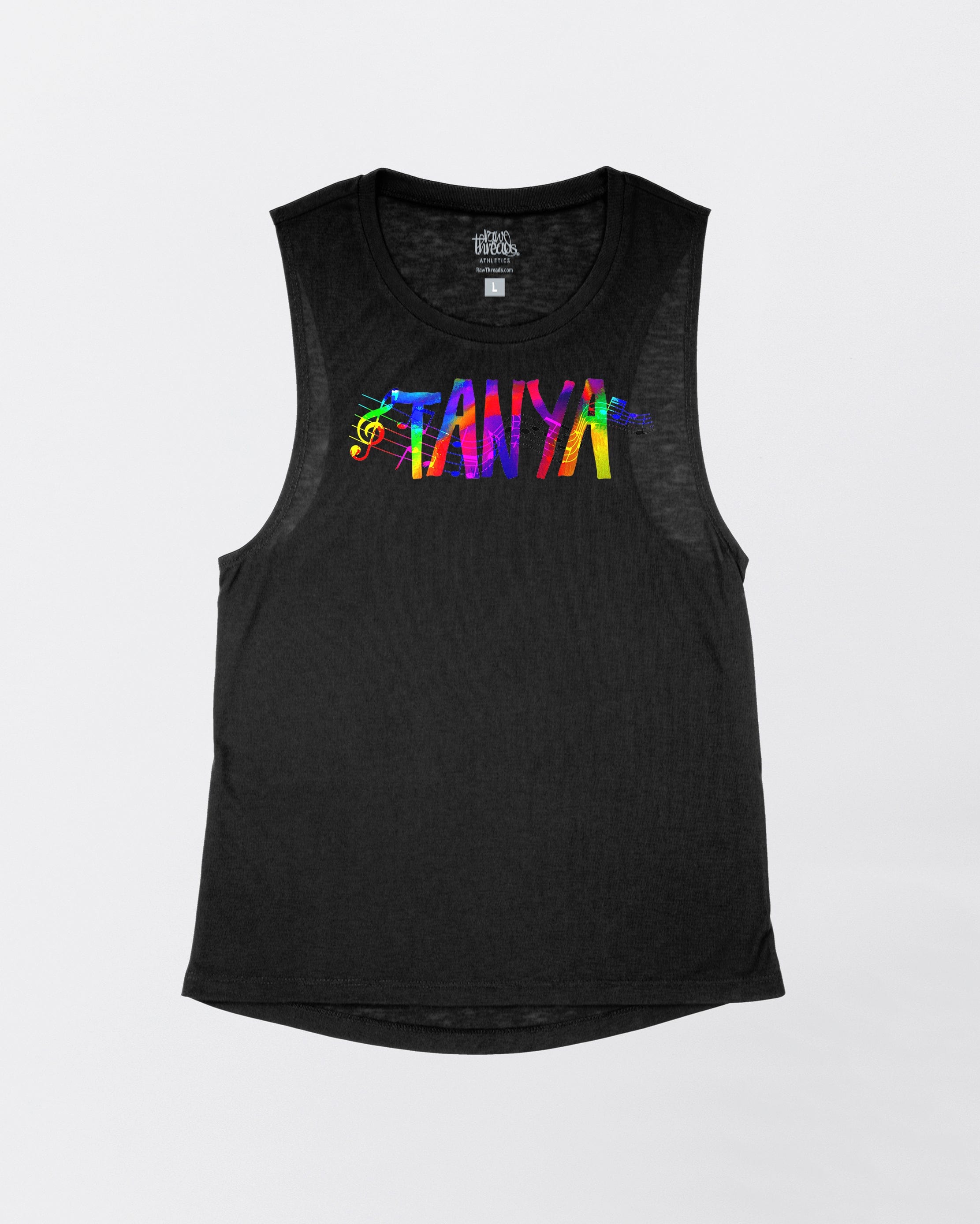Custom NAME Front Music and Harmony Flowy Tank