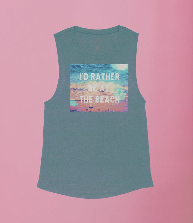 I'd Rather be at the Beach Flowy Tank