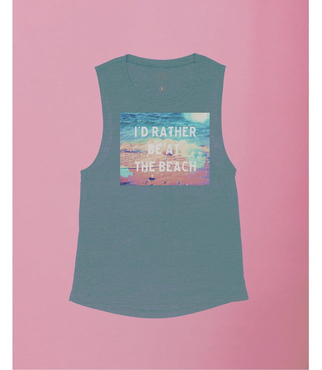 I'd Rather be at the Beach Flowy Tank
