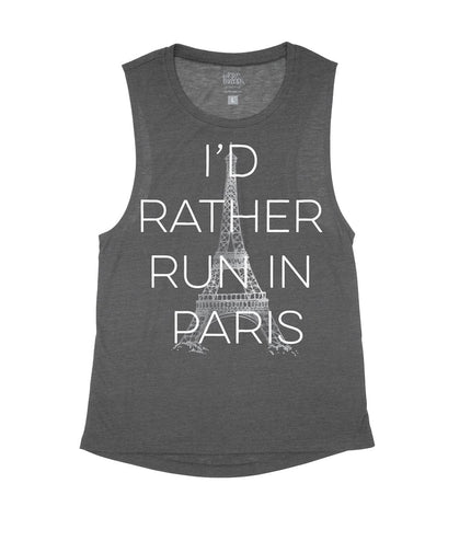 I'd Rather Run in Paris Flowy Tank