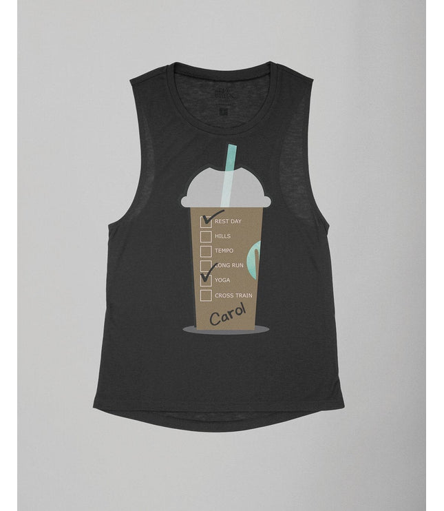 Personalized Giant Cold Coffee Cup (Distances) Flowy Tank