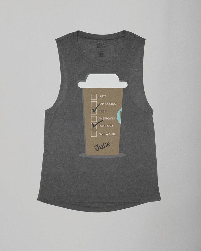 Personalized Giant Hot Coffee Cup (Flavors) Flowy Tank