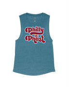 Heather Deep Teal Flowy Tank