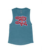 Heather Deep Teal Flowy Tank
