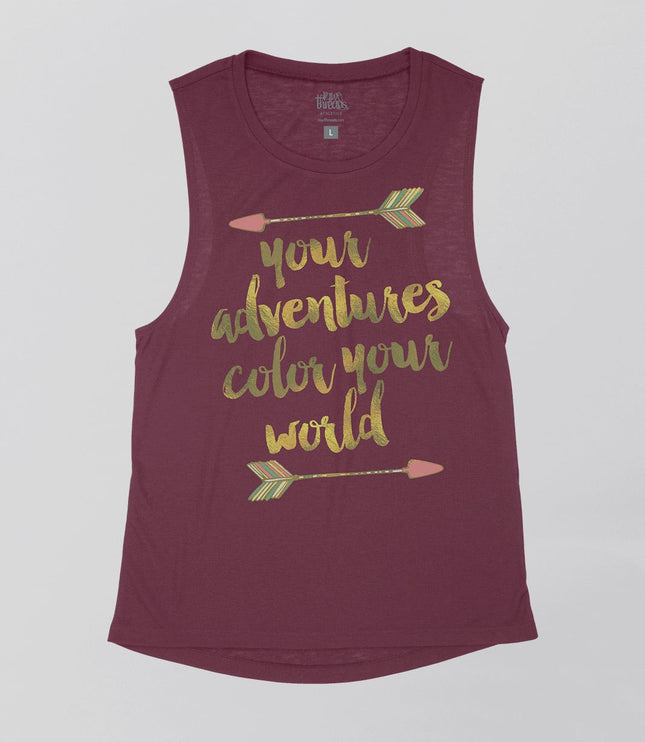Your Adventures color your world Flowy Tank