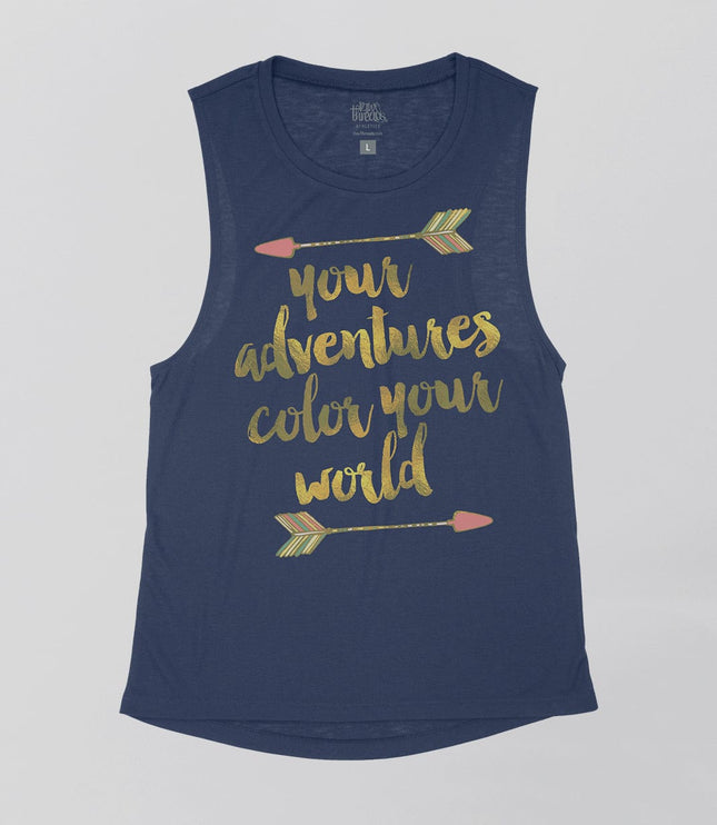 Your Adventures color your world Flowy Tank