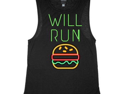 Will Run for HAMBURGERS Neon