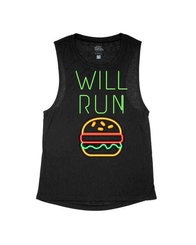 Will Run for HAMBURGERS Neon