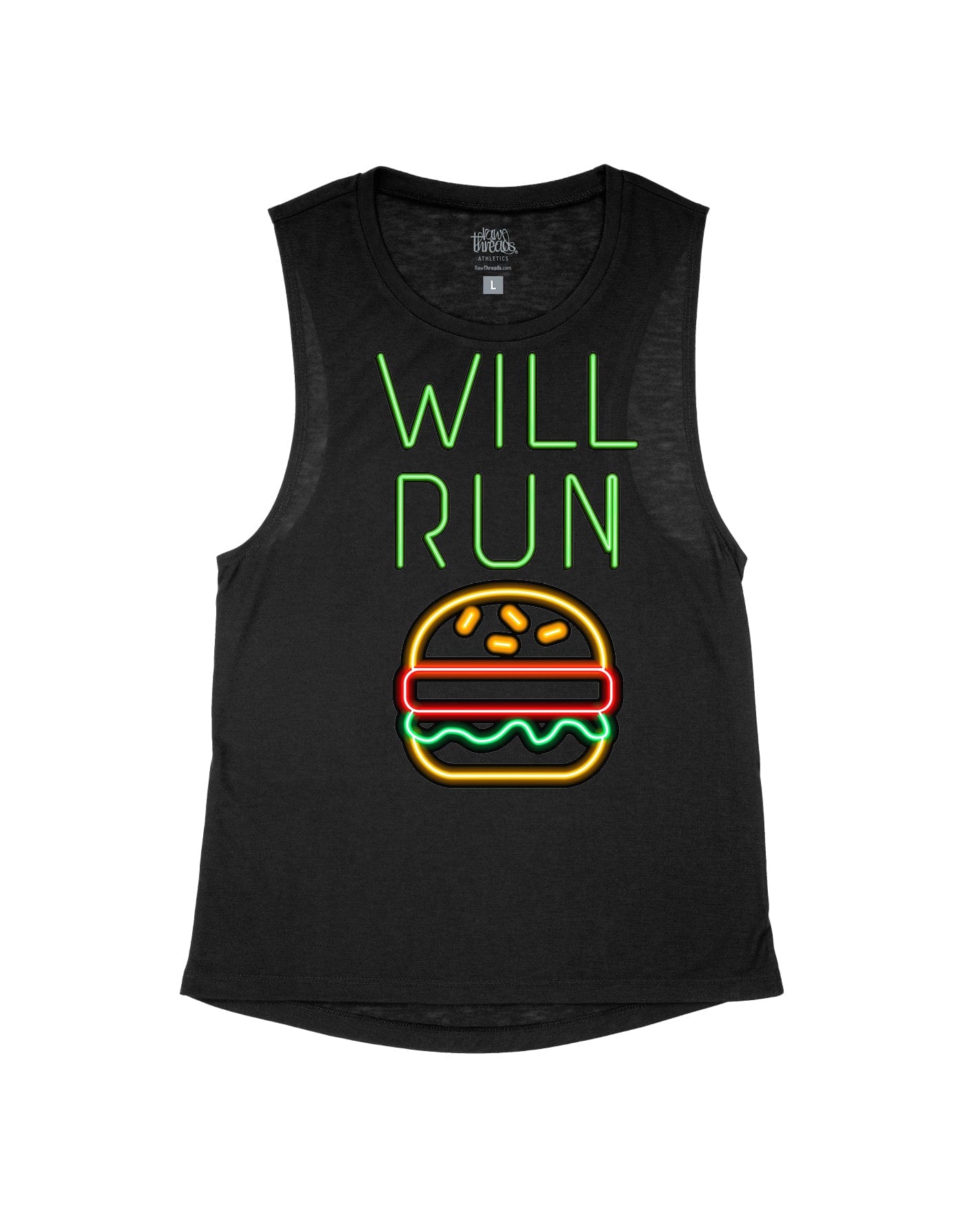 Will Run for HAMBURGERS Neon