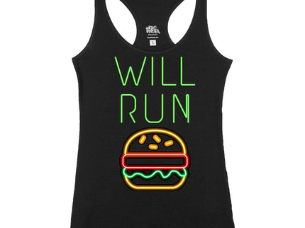Will Run for HAMBURGERS Neon