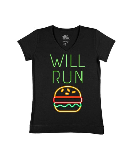 Will Run for HAMBURGERS Neon