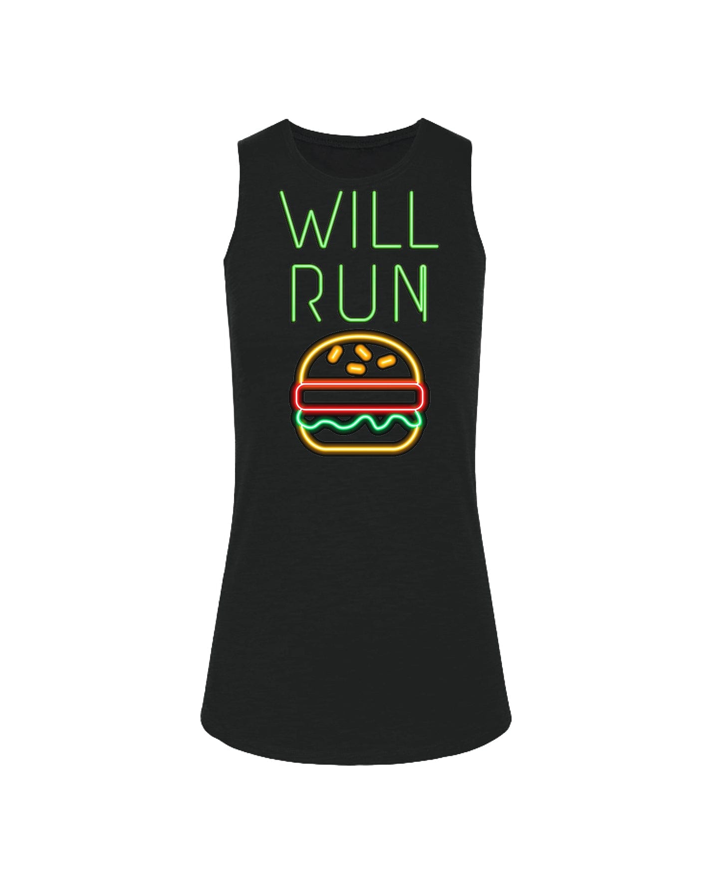 Will Run for HAMBURGERS Neon
