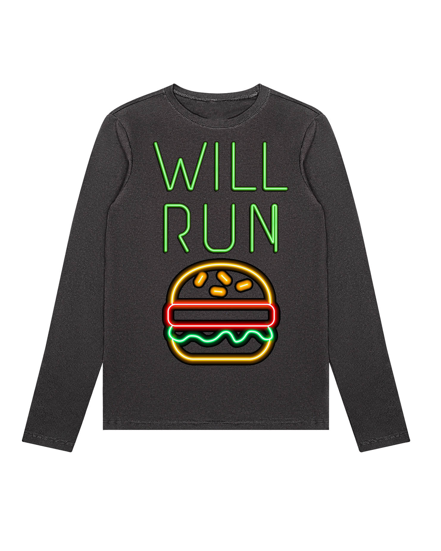 Will Run for HAMBURGERS Neon