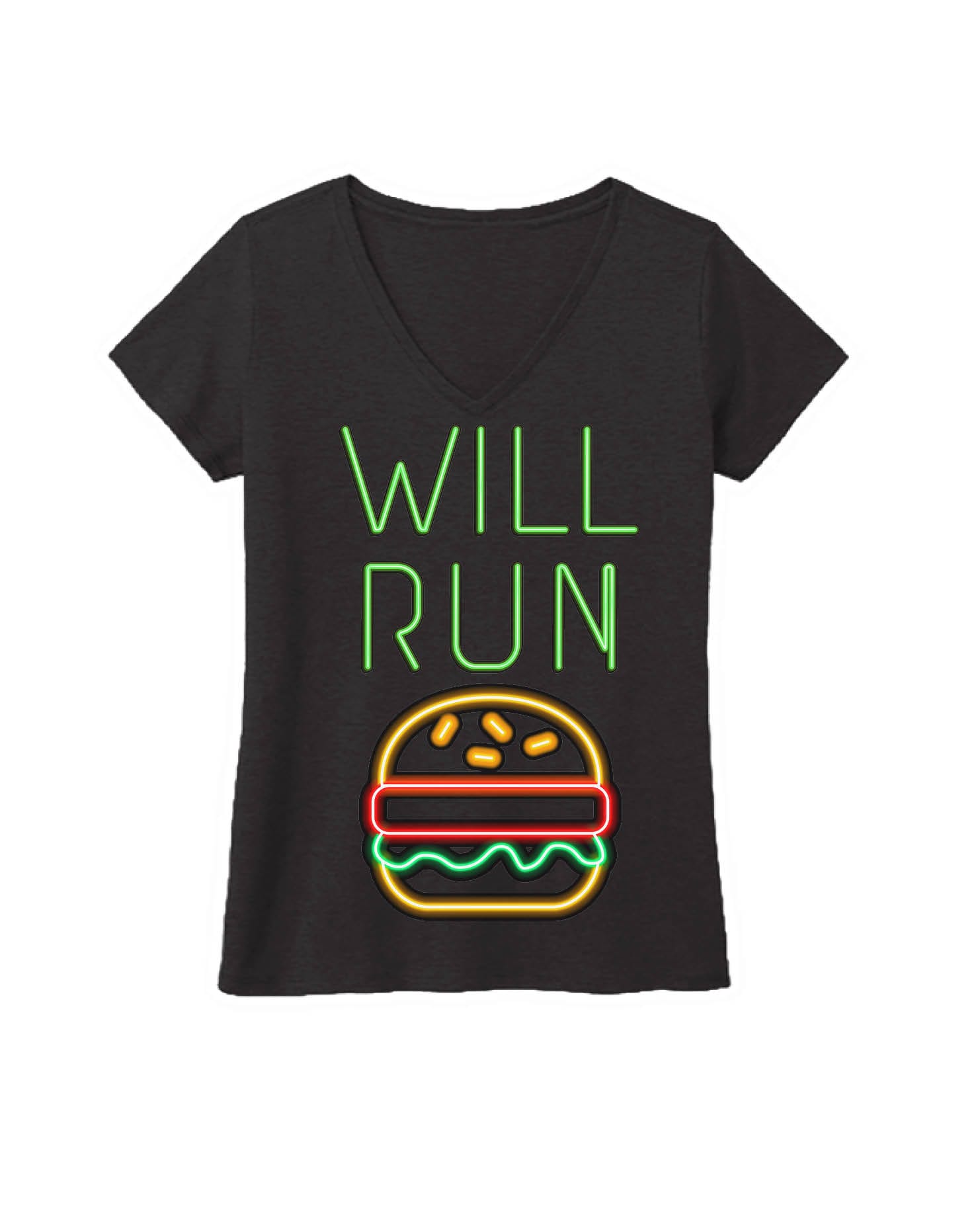 Will Run for HAMBURGERS Neon