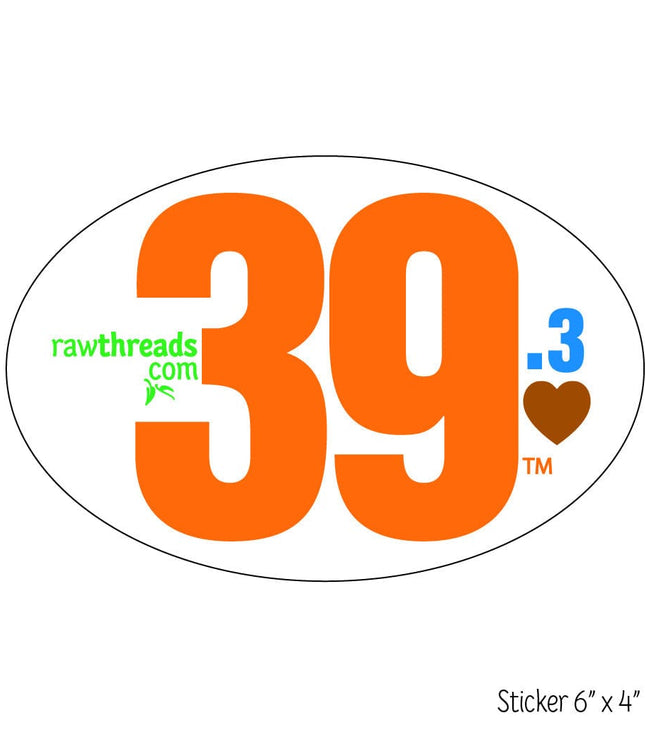 Orange 39.3 Heart Sticker