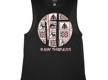 Cable Knit Sweater Raw Threads Logo