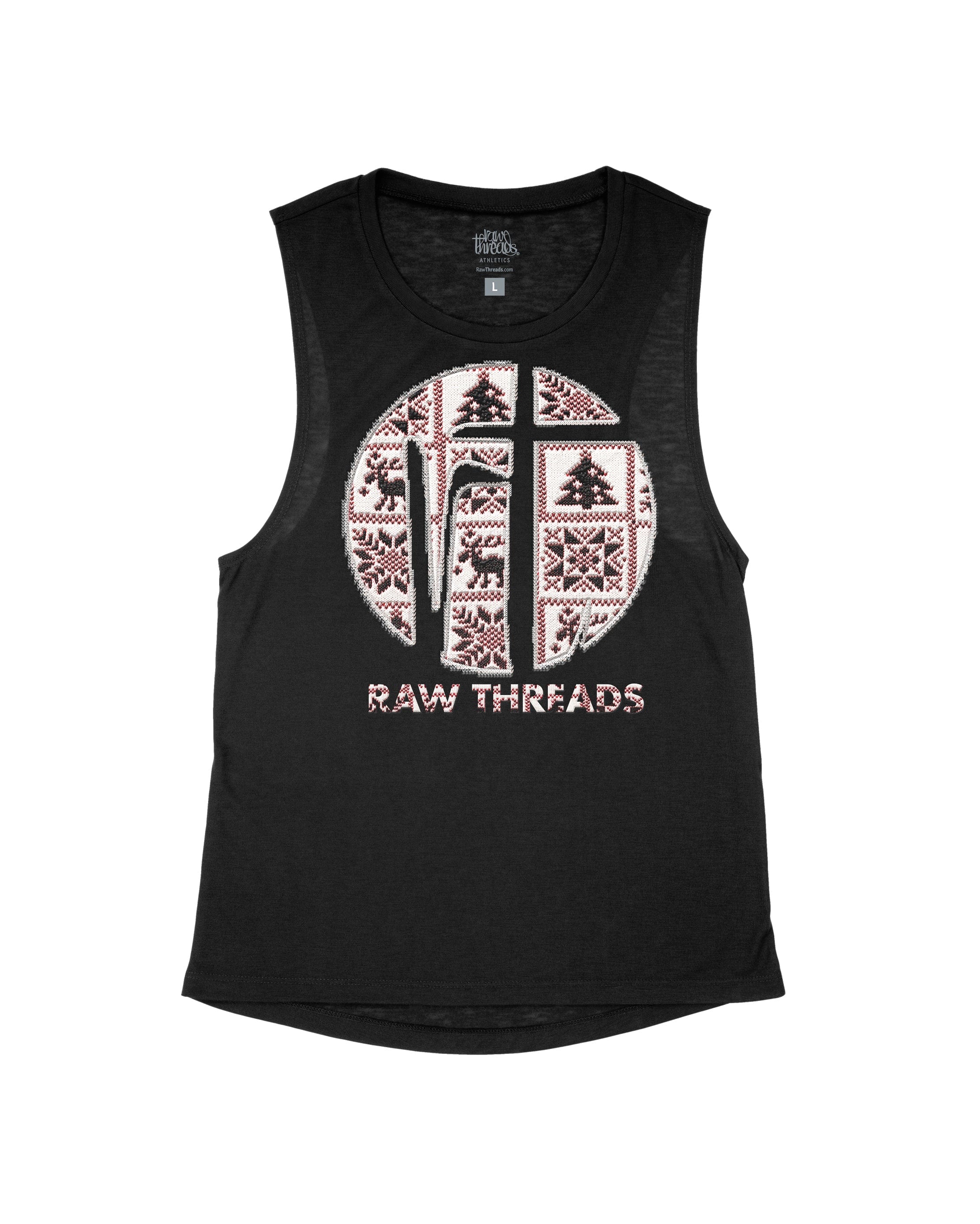 Cable Knit Sweater Raw Threads Logo