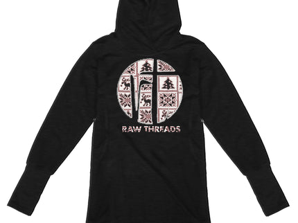 Cable Knit Sweater Raw Threads Logo