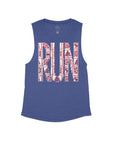 Heather Navy Flowy Tank