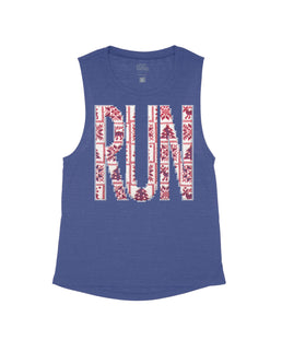 Heather Navy Flowy Tank / S