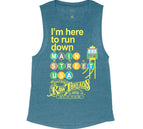 Heather Teal Flowy Tank