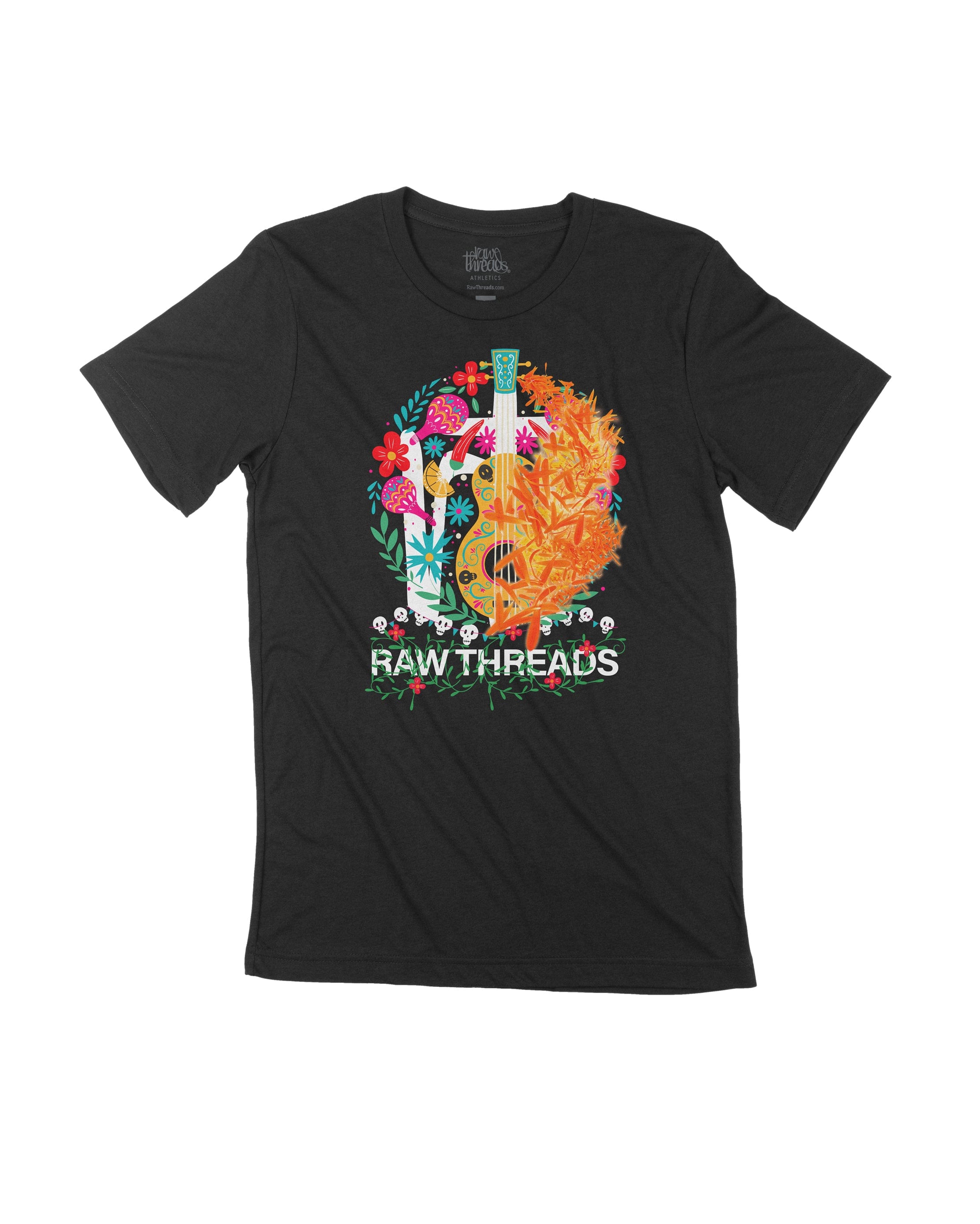 Raw Threads Guitar and Flowers Logo – Raw Threads Athletics
