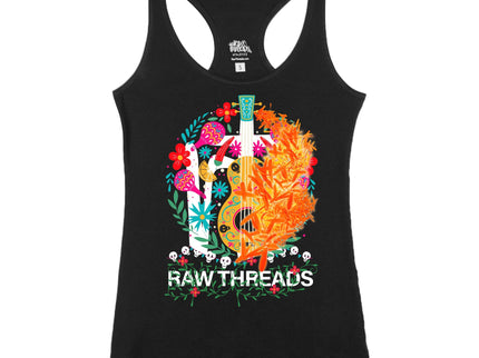 Raw Threads Guitar and Flowers Logo