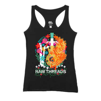 Raw Threads Guitar and Flowers Logo