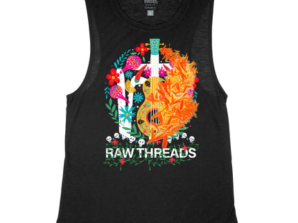 Raw Threads Guitar and Flowers Logo